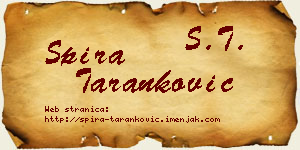 Spira Taranković vizit kartica